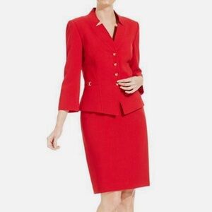 Tahari ASL Bold Red Skirt Set